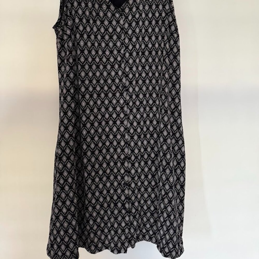 Garnet Hill Button Up Black Jersey Tank Dress , Size XLG - Picture 3 of 7